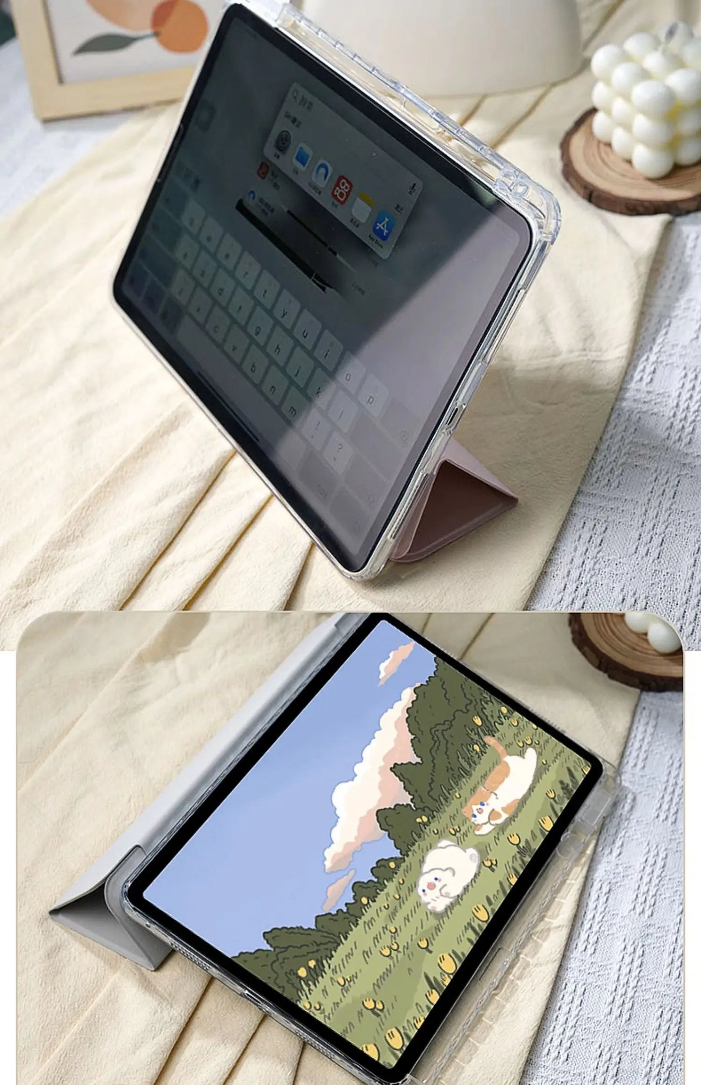 Étui avec Support pour iPad Air 11" 2025, iPad Pro 11/12.9", iPad 10ème/11ème Génération - Compatible M2/M3/M4/M5