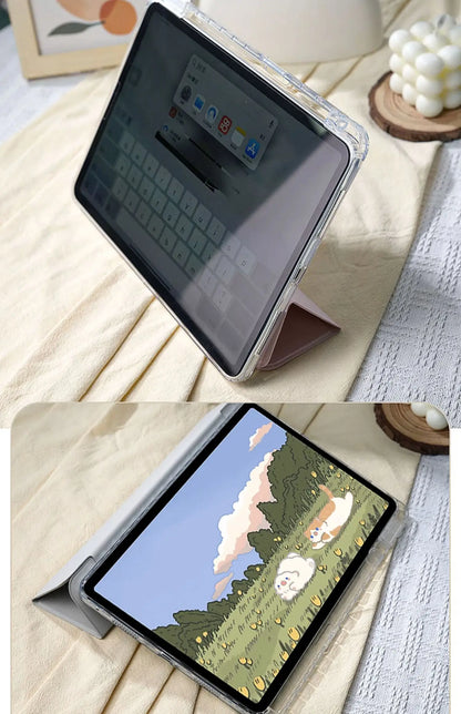 Étui avec Support pour iPad Air 11" 2025, iPad Pro 11/12.9", iPad 10ème/11ème Génération - Compatible M2/M3/M4/M5