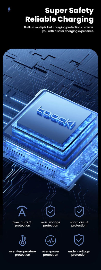 Chargeur Voiture USB-C Toocki 45W PD - Mini Adaptateur Charge Rapide avec Anneau pour iPhone 15, 14 Pro, Xiaomi, Huawei