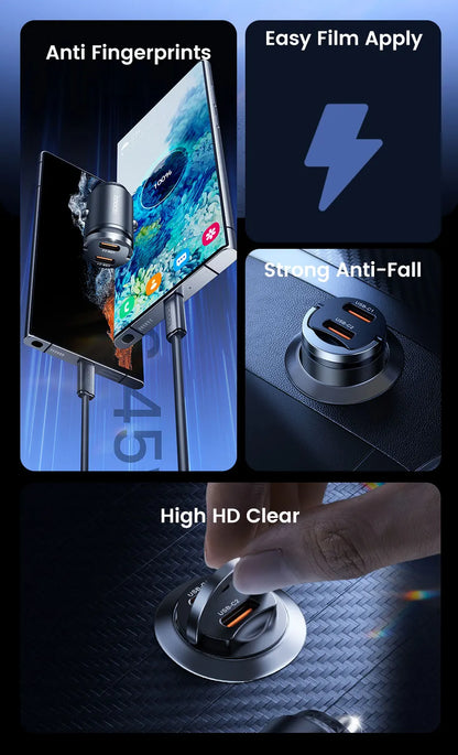 Chargeur Voiture USB-C Toocki 45W PD - Mini Adaptateur Charge Rapide avec Anneau pour iPhone 15, 14 Pro, Xiaomi, Huawei