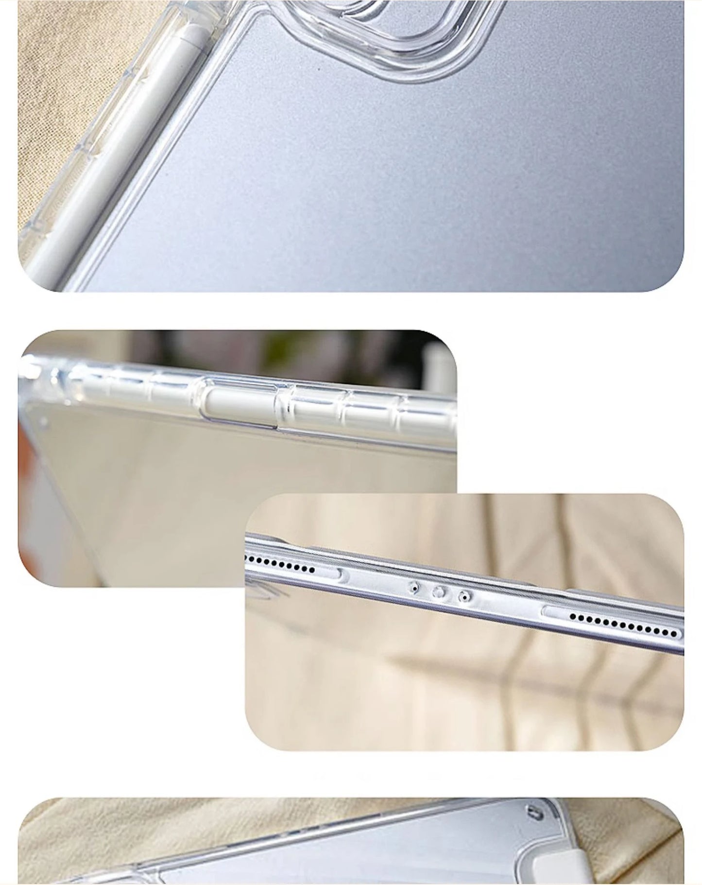 Étui avec Support pour iPad Air 11" 2025, iPad Pro 11/12.9", iPad 10ème/11ème Génération - Compatible M2/M3/M4/M5