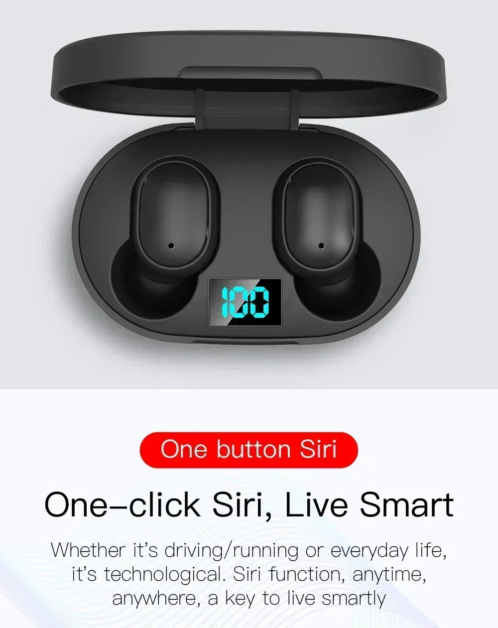 Écouteurs Bluetooth Sans Fil E6S TWS avec Réduction de Bruit et Microphone Waterproof