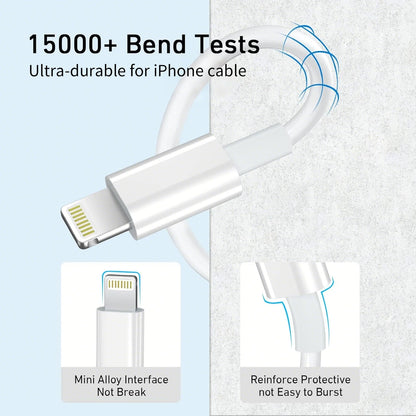 Câble USB-C vers Lightning Certifié MFi - Charge Rapide pour iPhone 13, 12, 11 - LAIHONEN