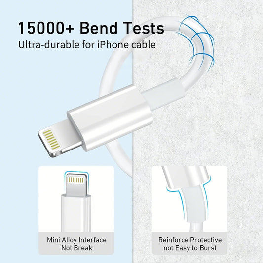 Câble USB-C vers Lightning Certifié MFi - Charge Rapide pour iPhone 13, 12, 11 - LAIHONEN