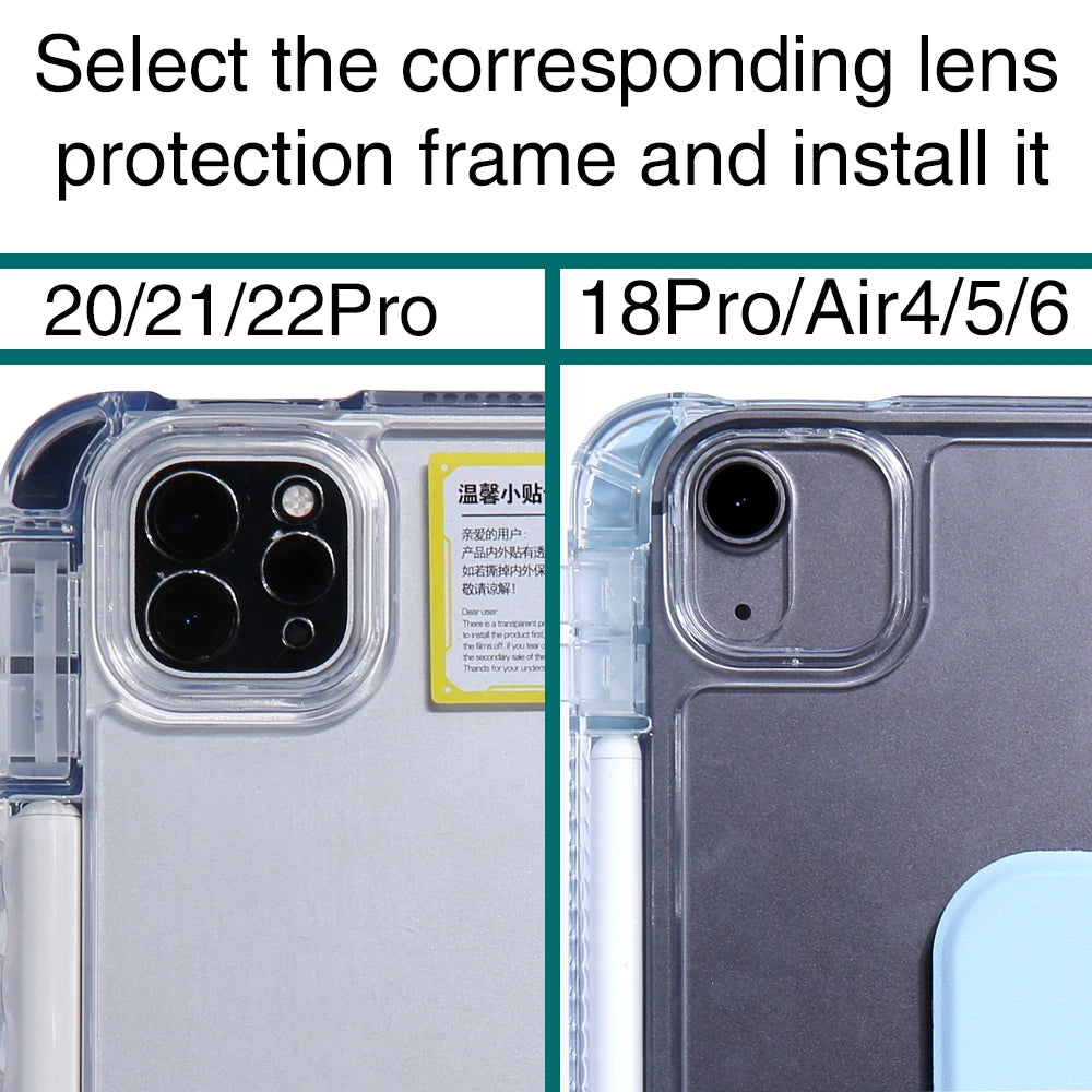 Étui avec Support pour iPad Air 11" 2025, iPad Pro 11/12.9", iPad 10ème/11ème Génération - Compatible M2/M3/M4/M5