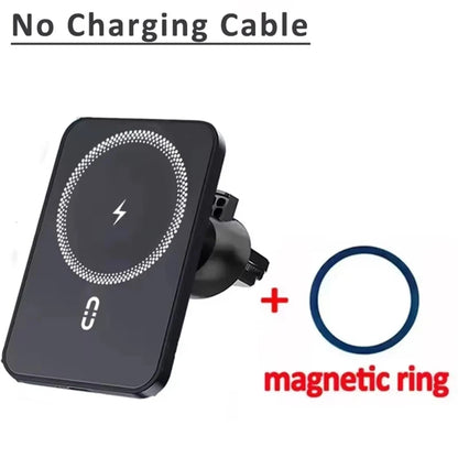 Support Voiture Magnétique avec Chargeur Sans Fil 30W - Compatible MagSafe iPhone 16, 15, 14, 13, 12 Pro Max