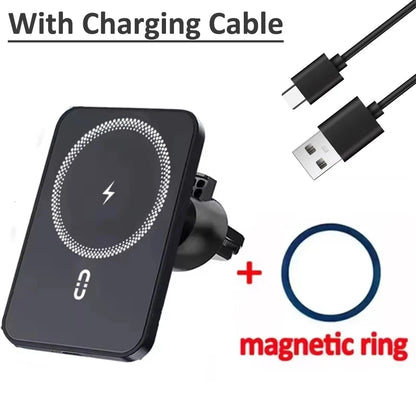 Support Voiture Magnétique avec Chargeur Sans Fil 30W - Compatible MagSafe iPhone 16, 15, 14, 13, 12 Pro Max