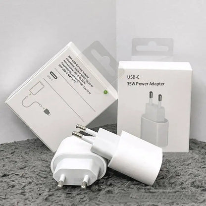 Chargeur Rapide USB-C 35W PD pour iPhone 17, 16, 15, 14, 13, 12, 11 Pro Max - Adaptateur Secteur Charge Rapide