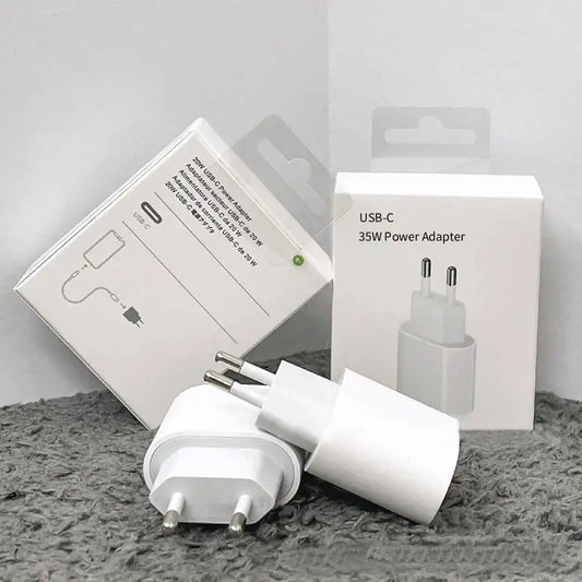 Chargeur Rapide USB-C 35W PD pour iPhone 17, 16, 15, 14, 13, 12, 11 Pro Max - Adaptateur Secteur Charge Rapide