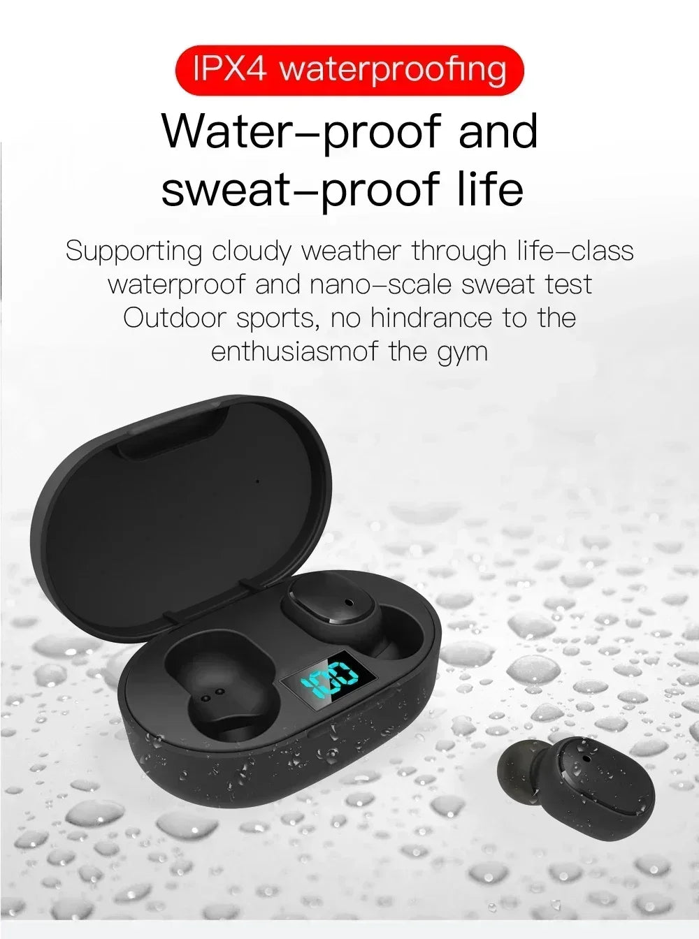 Écouteurs Bluetooth Sans Fil E6S TWS avec Réduction de Bruit et Microphone Waterproof